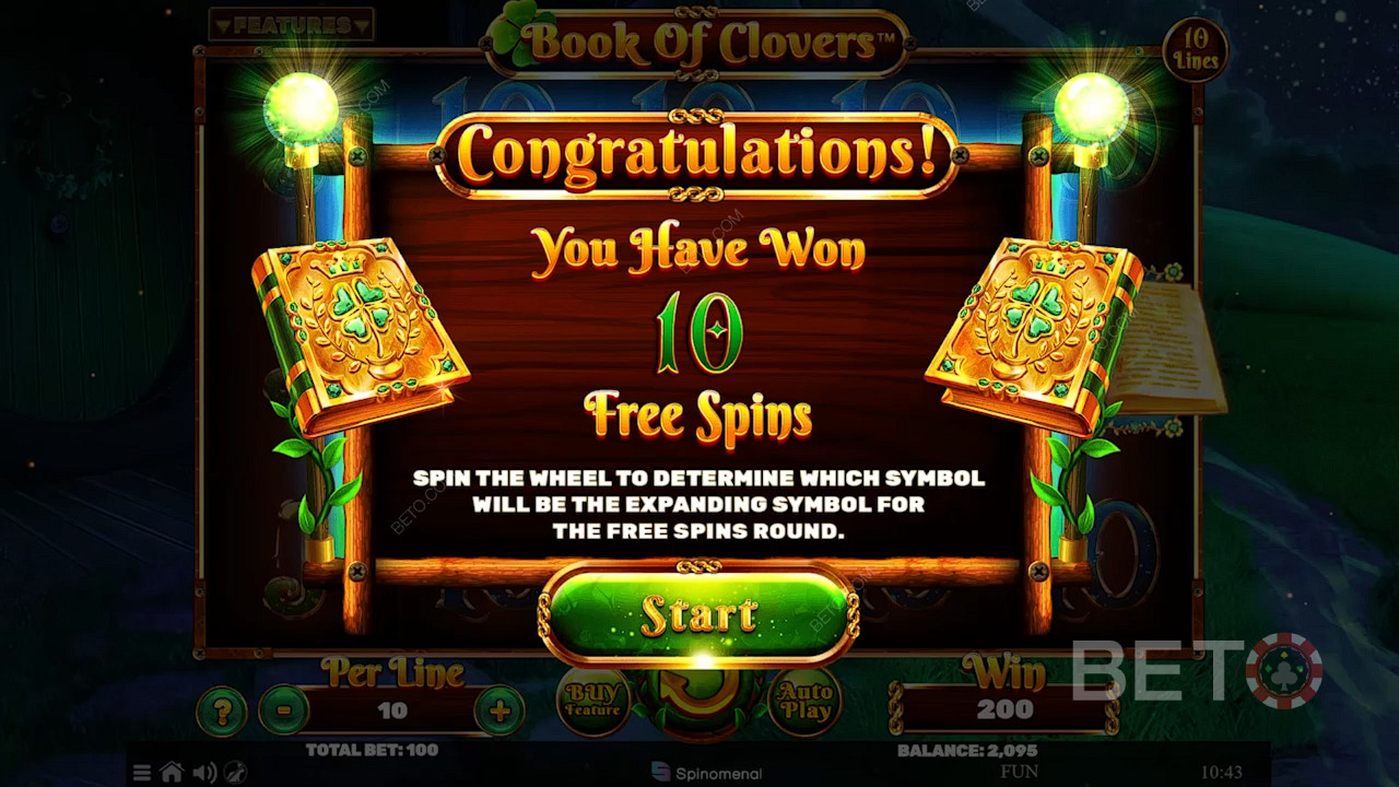 Odblokuj tryb Free Spins, aby otrzymać dziesięć Free Spins i więcej ekskluzywnych bonusów