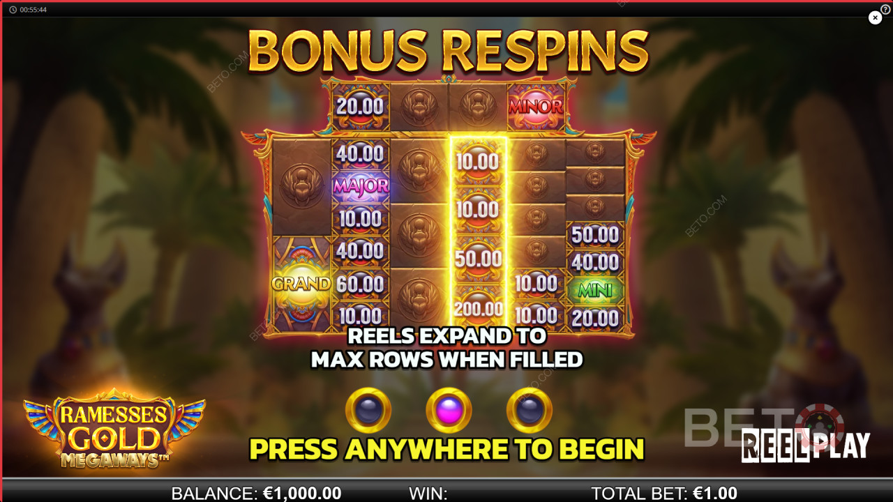 Funkcje bonusowe wyjaśnione w Ramesses Gold Megaways przez Reel Play