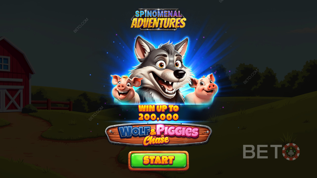 Wygraj 2,000x swój zakład w slocie wideo Wolf & Piggies Chase!
