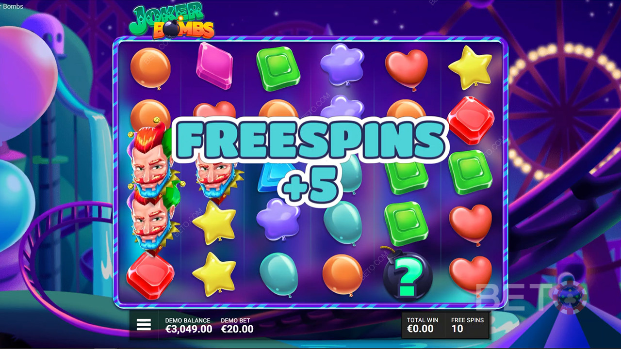 Wyląduj trzema symbolami Free Spins, aby uruchomić pięć dodatkowych Free Spins.