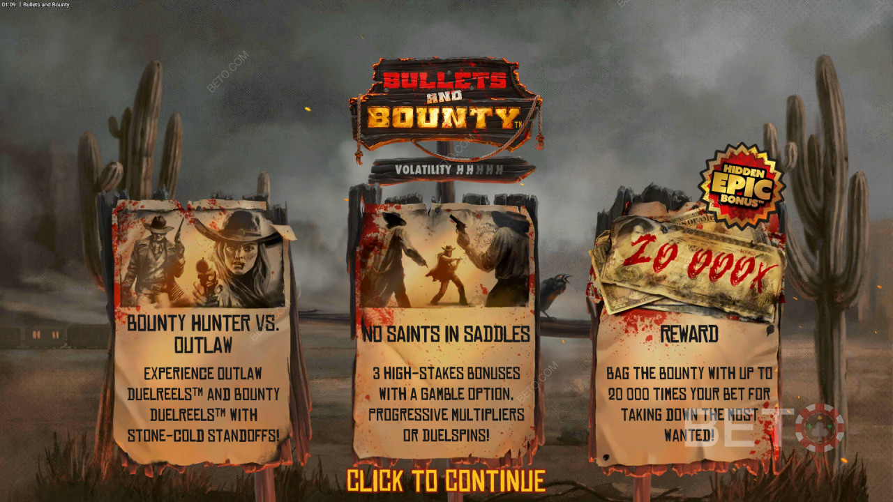 Funkcje bonusowe wyjaśnione w Bullets and Bounty przez Hacksaw Gaming