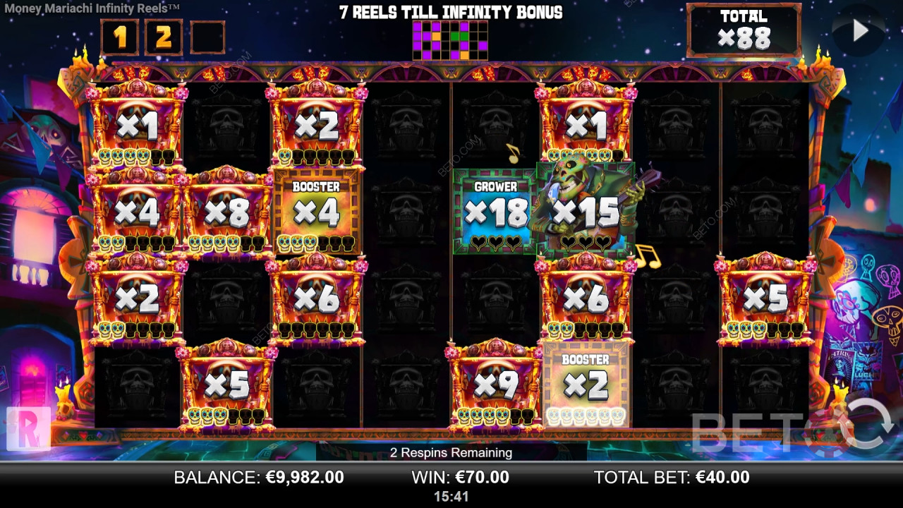 Funkcje bonusowe wyjaśnione w Money Mariachi Fiesta Infinity Reels przez Reel Play