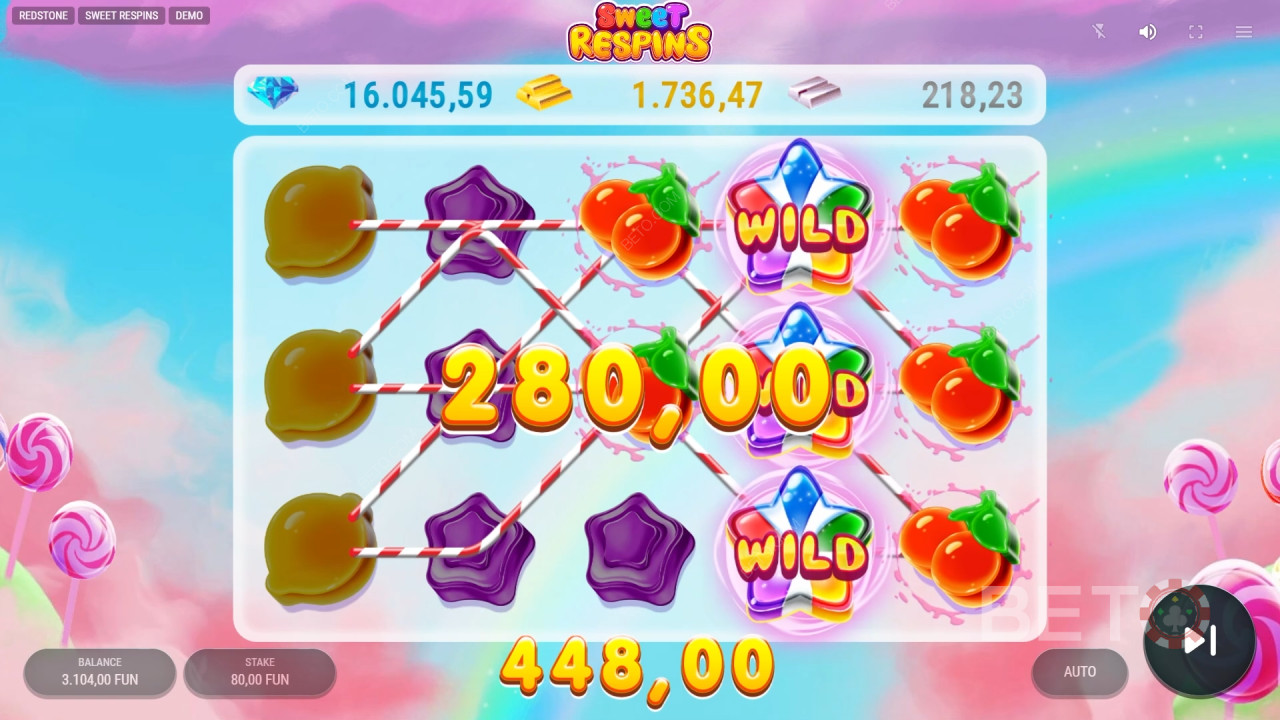 Funkcje bonusowe wyjaśnione w Sweet Respins by Redstone