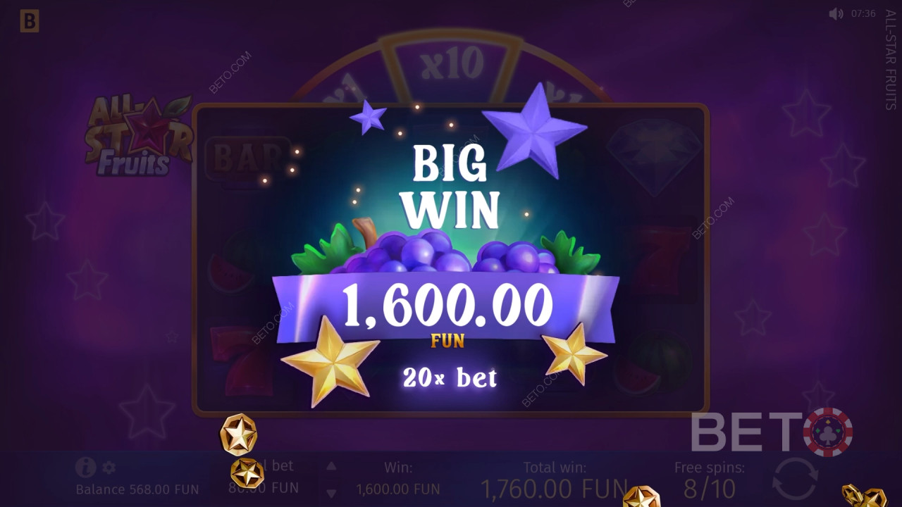 Wygraj 1 500x swój zakład na slocie All-Star Fruits!