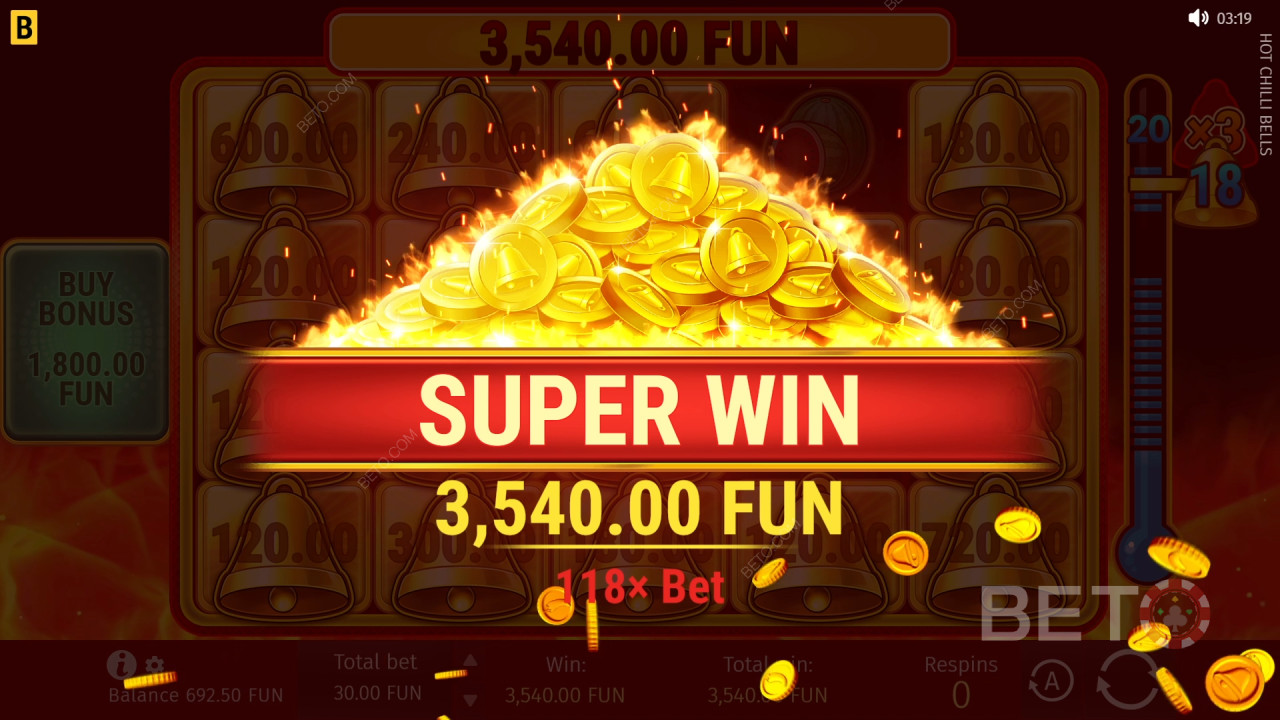 Wygraj 5 000x swój zakład w slocie Hot Chilli Bells online!