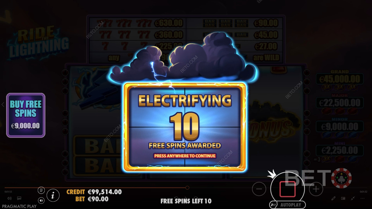 Funkcje bonusowe wyjaśnione w Ride the Lightning przez Pragmatic Play
