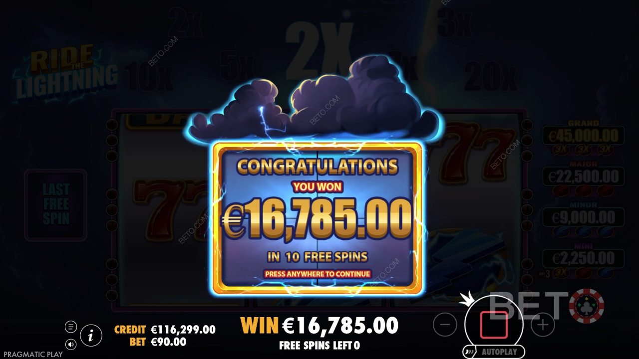 Wygraj 10 000x swój zakład na slocie online Ride the Lightning!