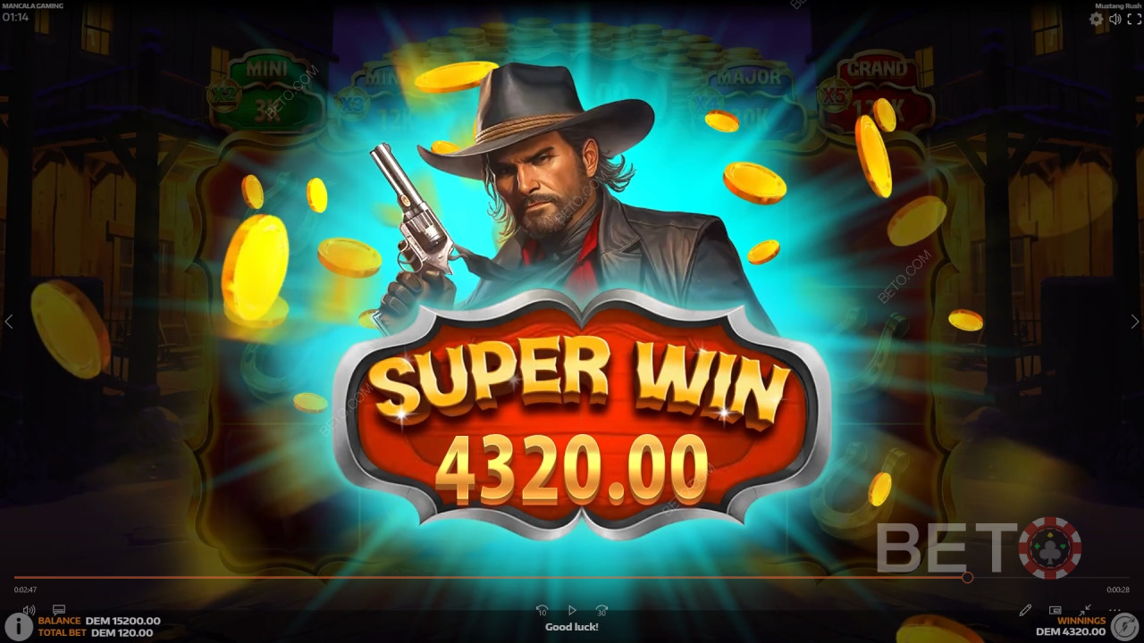 Wygraj 5,105x swój zakład w slocie online Mustang Rush!