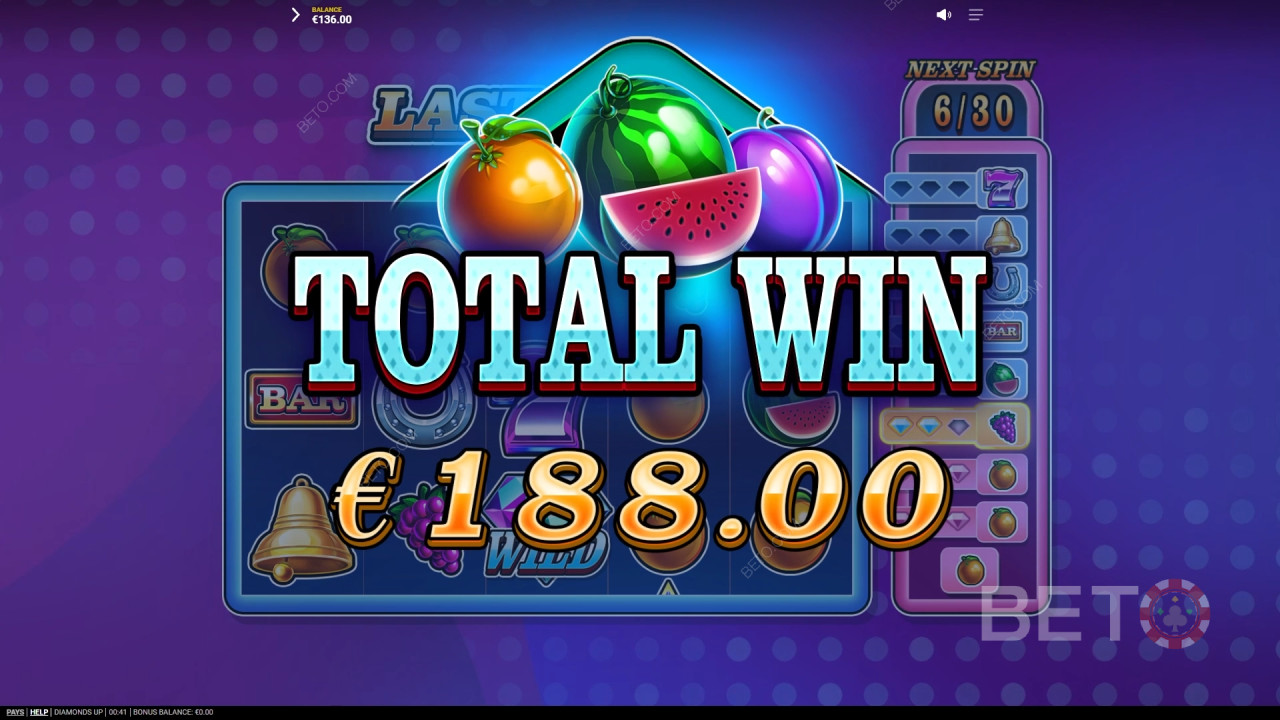 Wygraj 20 000x swój zakład na automacie wideo Diamonds Up!