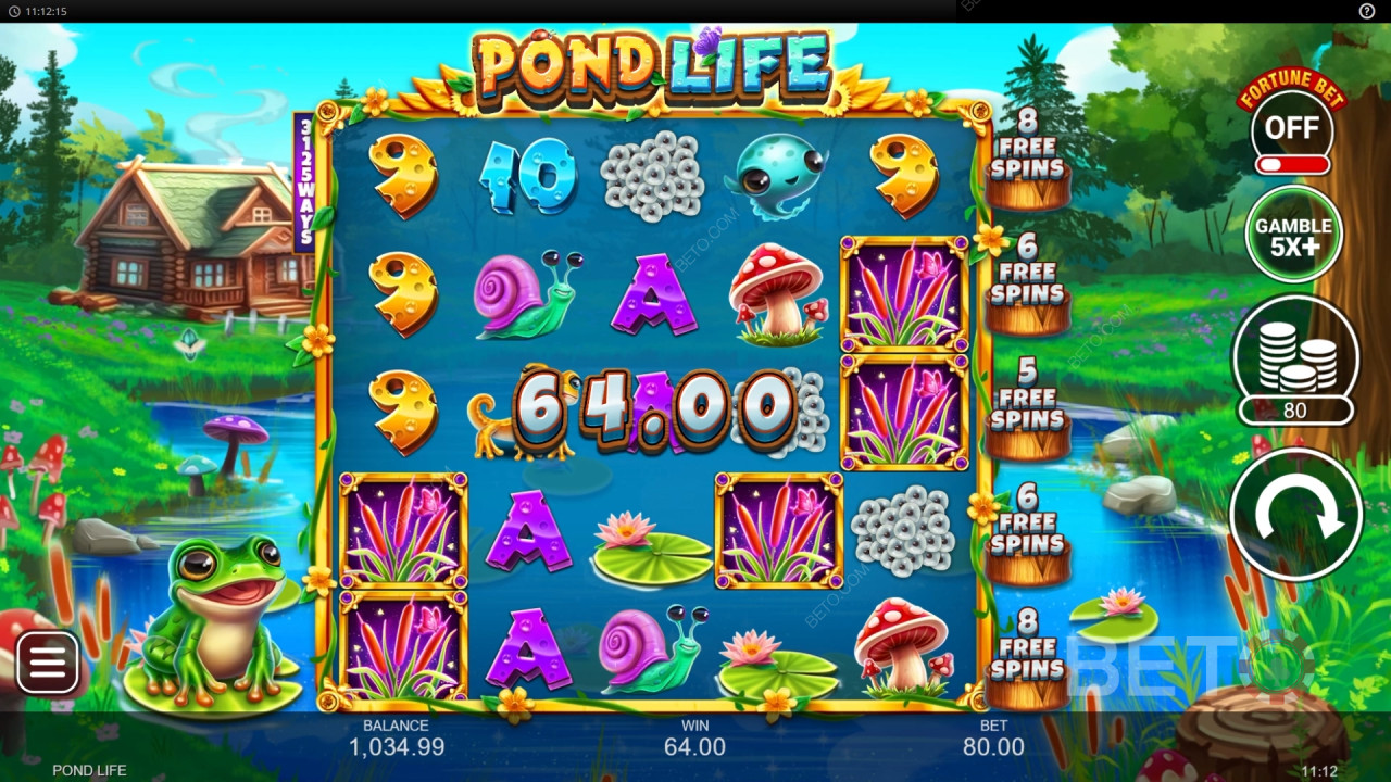 Wygraj 5 000x swój zakład na slocie online Pond Life!