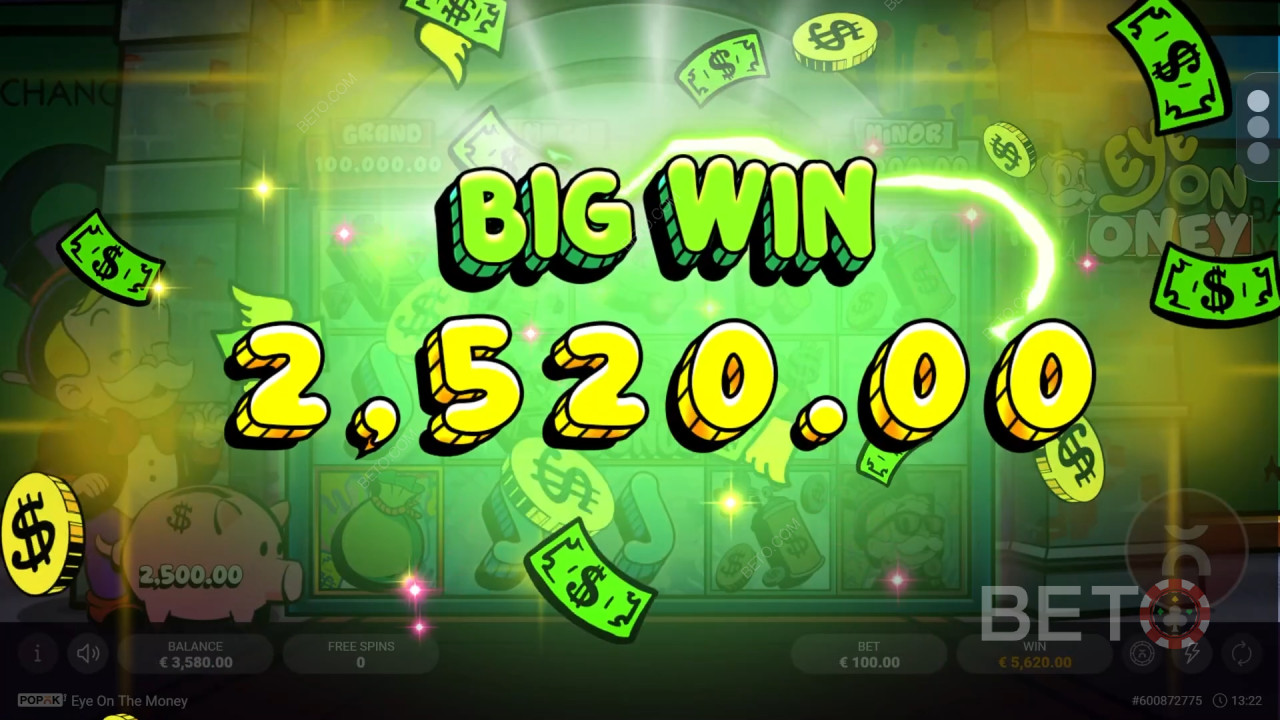 Wygraj 2 500x swój zakład na slocie online Eye on the Money!