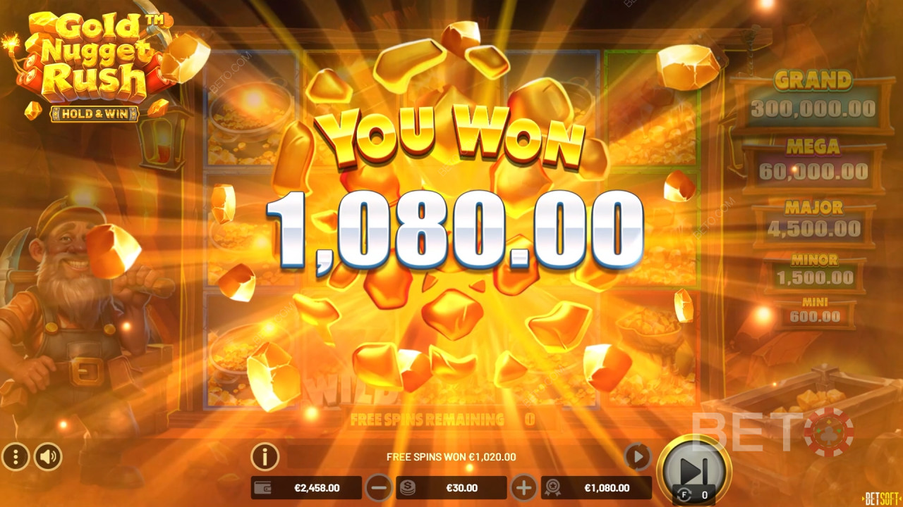 Wygraj 10 000x swój zakład w automacie online Gold Nugget Rush!