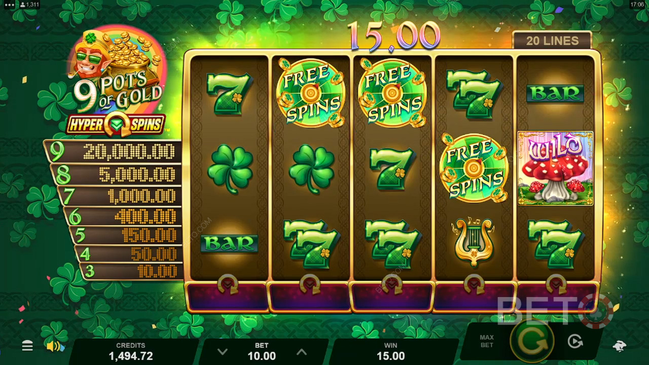 9 Pots of Gold Recenzja HyperSpins od BETO Slots