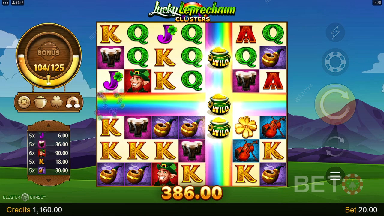 Funkcje bonusowe wyjaśnione w Lucky Leprechaun Clusters przez Microgaming