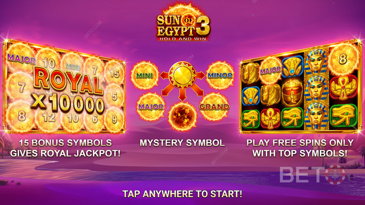 Wygraj 10 000x swój zakład w slocie online Sun of Egypt 3!