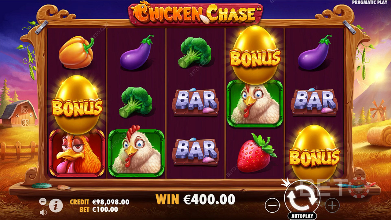 Wygraj 210x swój zakład na automacie Chicken Chase!