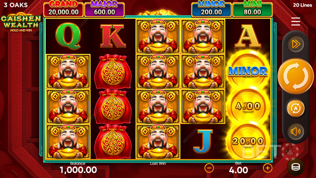 Recenzja Caishen Wealth Hold and Win od BETO Slots