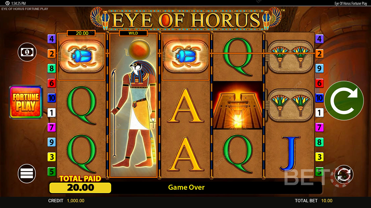 Wygraj 50 000x swój zakład na slocie online Eye of Horus Fortune Play!