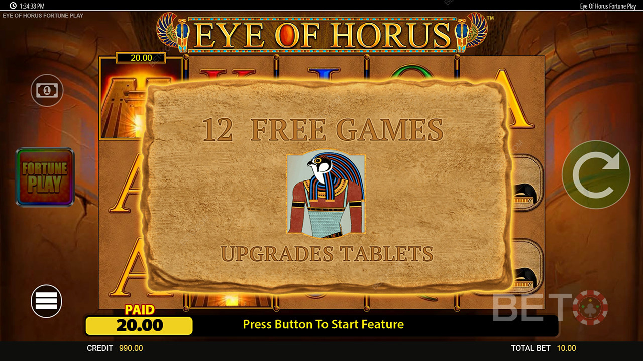 Funkcje bonusowe wyjaśnione w Eye of Horus Fortune Play przez Blueprint
