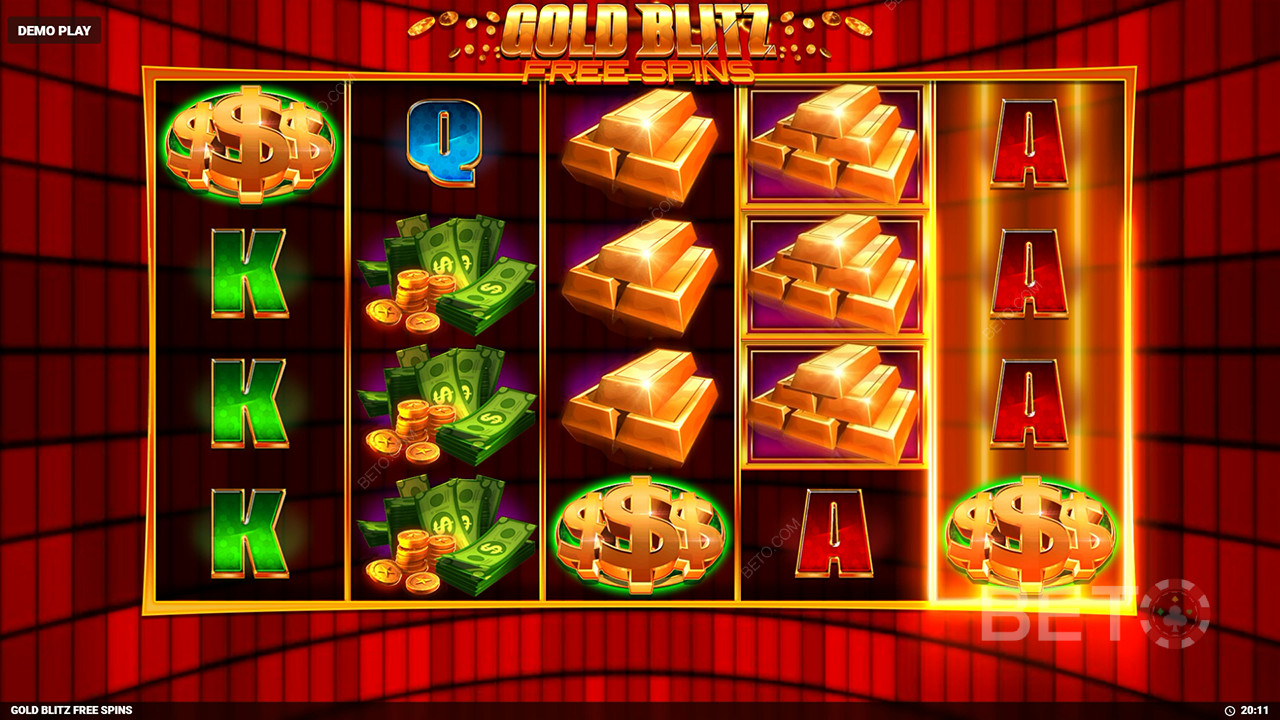 Recenzja darmowych spinów Gold Blitz od BETO Slots