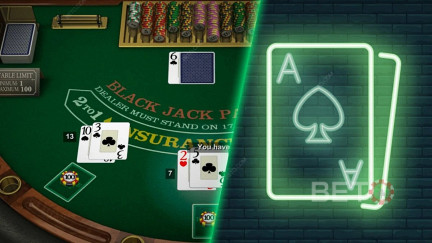 Wartości kart w blackjacku i opcje zakładów są takie same z lub bez prawdziwych dealerów.